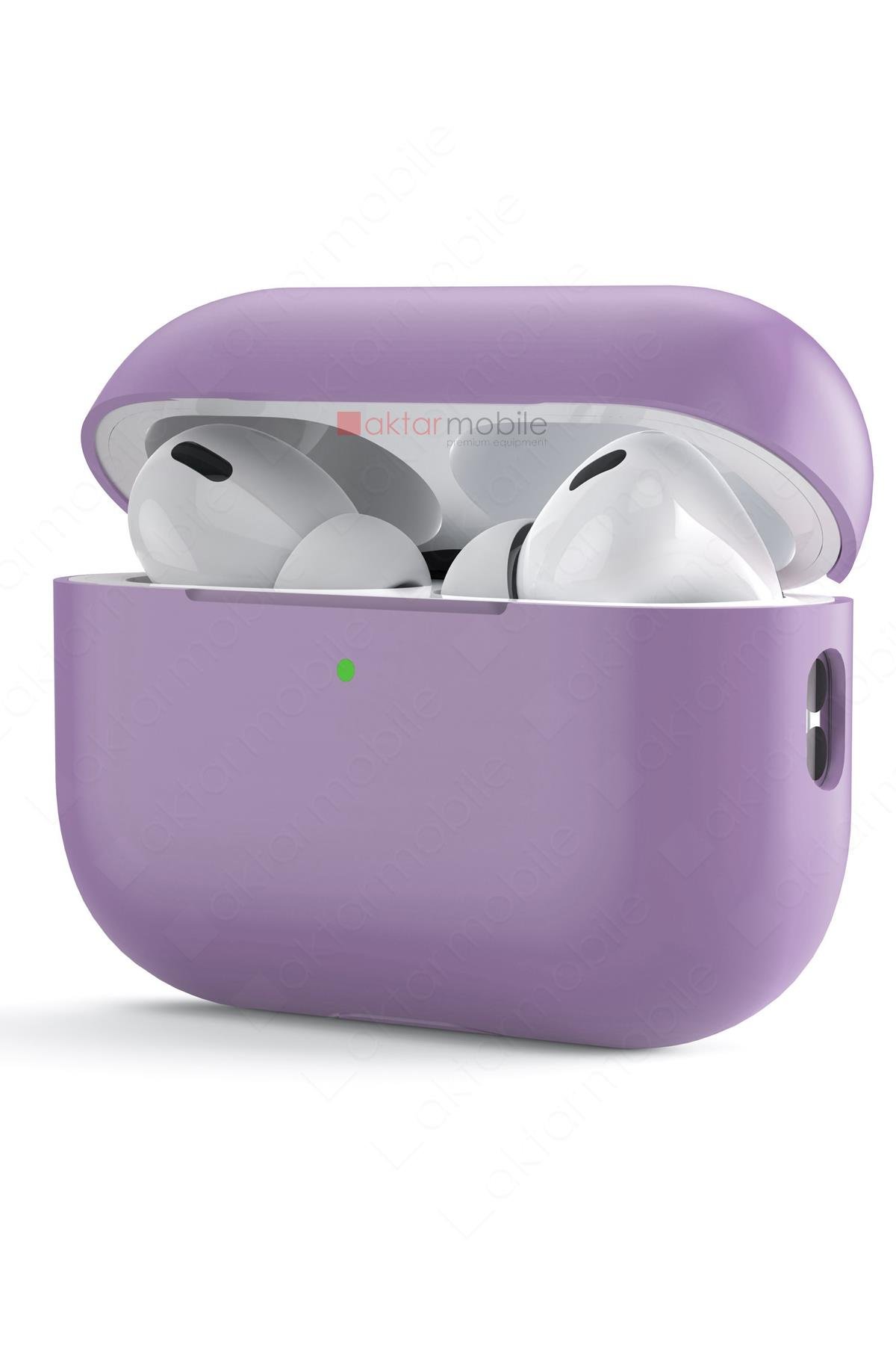 Airpods Pro 2. Nesil Tam Uyumlu Kılıf Hoparlör ve Mikrofon Delikli Silikon Kapak Yumuşak Dokulu Lila