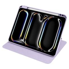 iPad Pro 11 M4 2024 uyumlu Kapaklı Kılıf Kalem Bölmeli Dönebilen Yatay Dikey Standlı Akıllı Kapak Lila