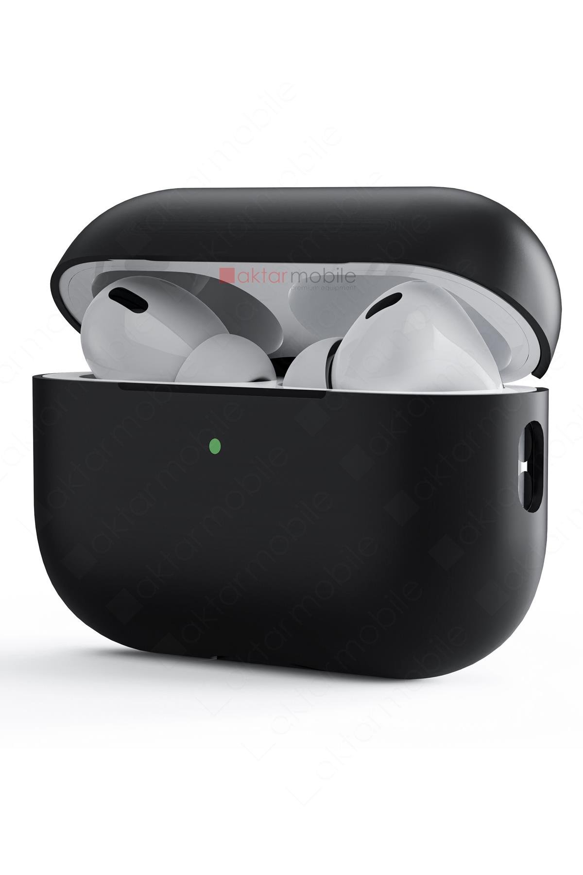 Airpods Pro 2. Nesil Tam Uyumlu Kılıf Hoparlör ve Mikrofon Delikli Silikon Kapak Yumuşak Dokulu Siyah