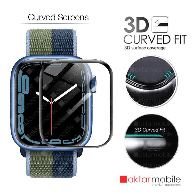 Apple Watch 9 41 mm uyumlu Ekran Koruyucu 3D Tam Kapatan Kavisli PPMA Nano Cam