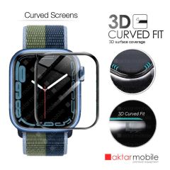 Apple Watch 9 41 mm uyumlu Ekran Koruyucu 3D Tam Kapatan Kavisli PPMA Nano Cam