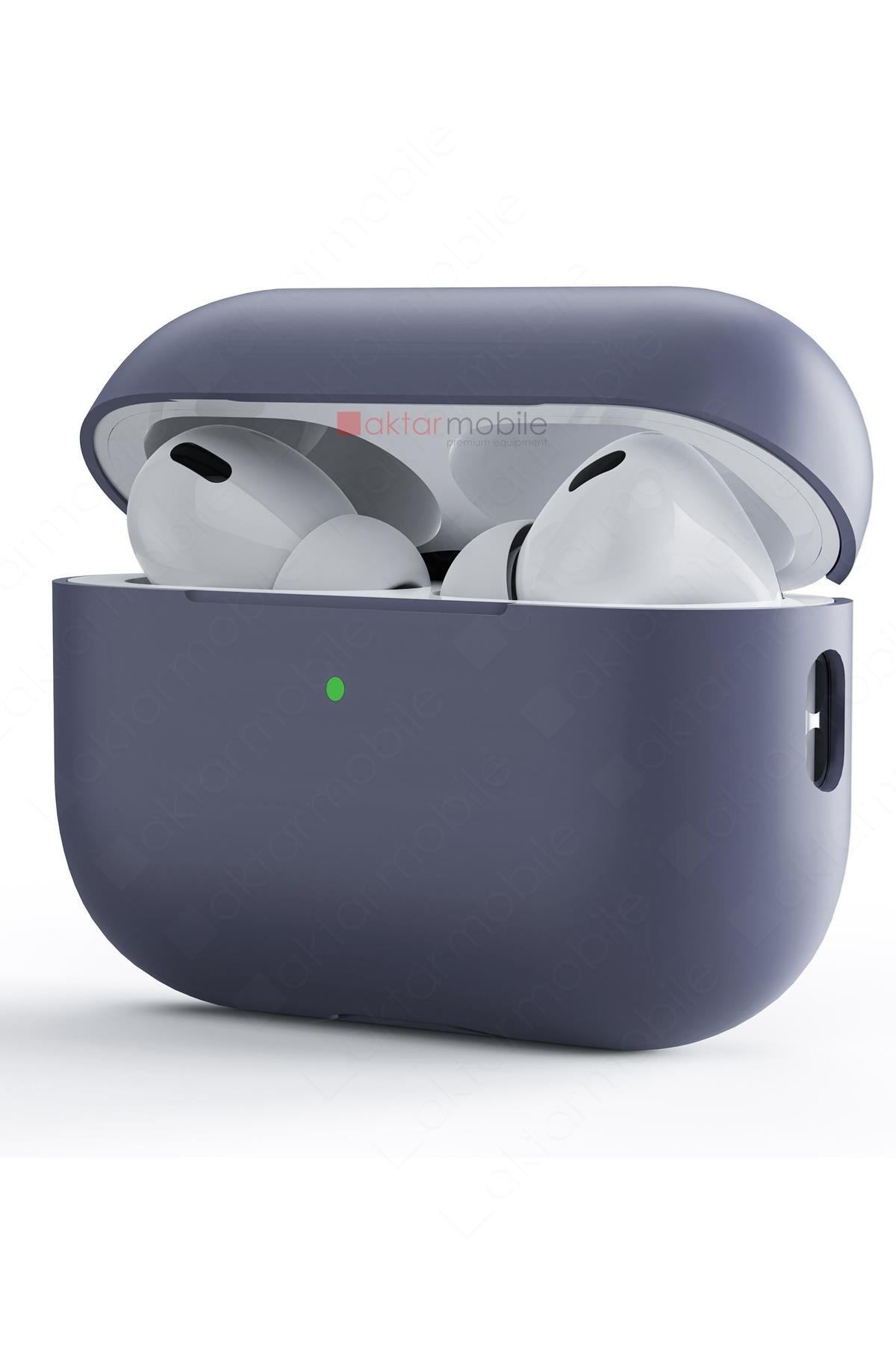 Airpods Pro 2. Nesil Tam Uyumlu Kılıf Hoparlör ve Mikrofon Delikli Silikon Kapak Yumuşak Dokulu Levander Gray