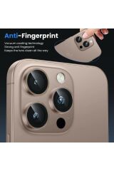 iPhone 16 Pro Max Uyumlu Premium Safir Kamera Lens Koruyucu Anti-Reftective Tam Koruma Temperli Cam Çöl Titantum