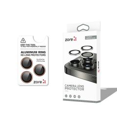 iPhone 16 Pro Max Uyumlu Premium Safir Kamera Lens Koruyucu Anti-Reftective Tam Koruma Temperli Cam Çöl Titantum