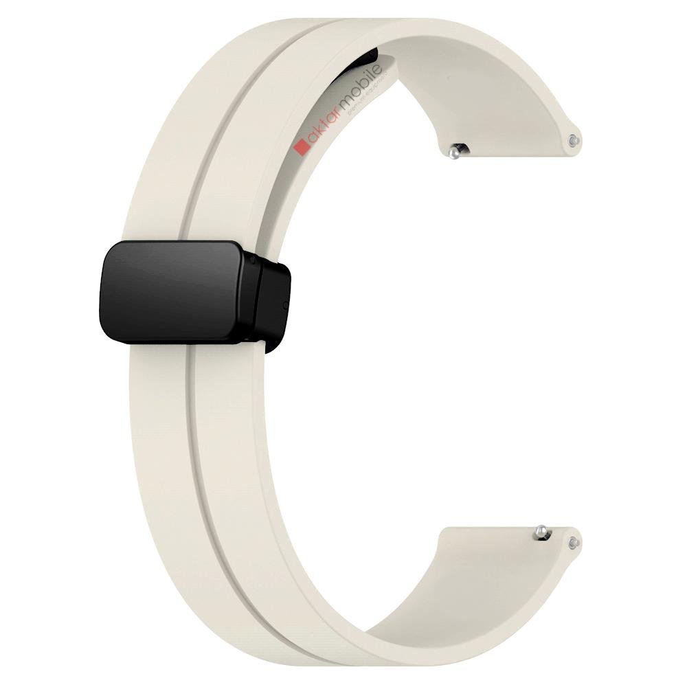 Amazfit Bip U / Bip U Pro 40 mm Silikon Kordon Magnetik D Tokalı Spor Kayış Mıknatıslı Toka Starlight