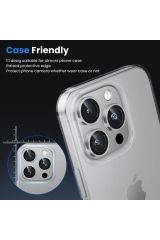 iPhone 16 Pro Uyumlu Premium Safir Kamera Lens Koruyucu Anti-Reftective Tam Koruma Temperli Cam