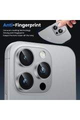 iPhone 16 Pro Uyumlu Premium Safir Kamera Lens Koruyucu Anti-Reftective Tam Koruma Temperli Cam