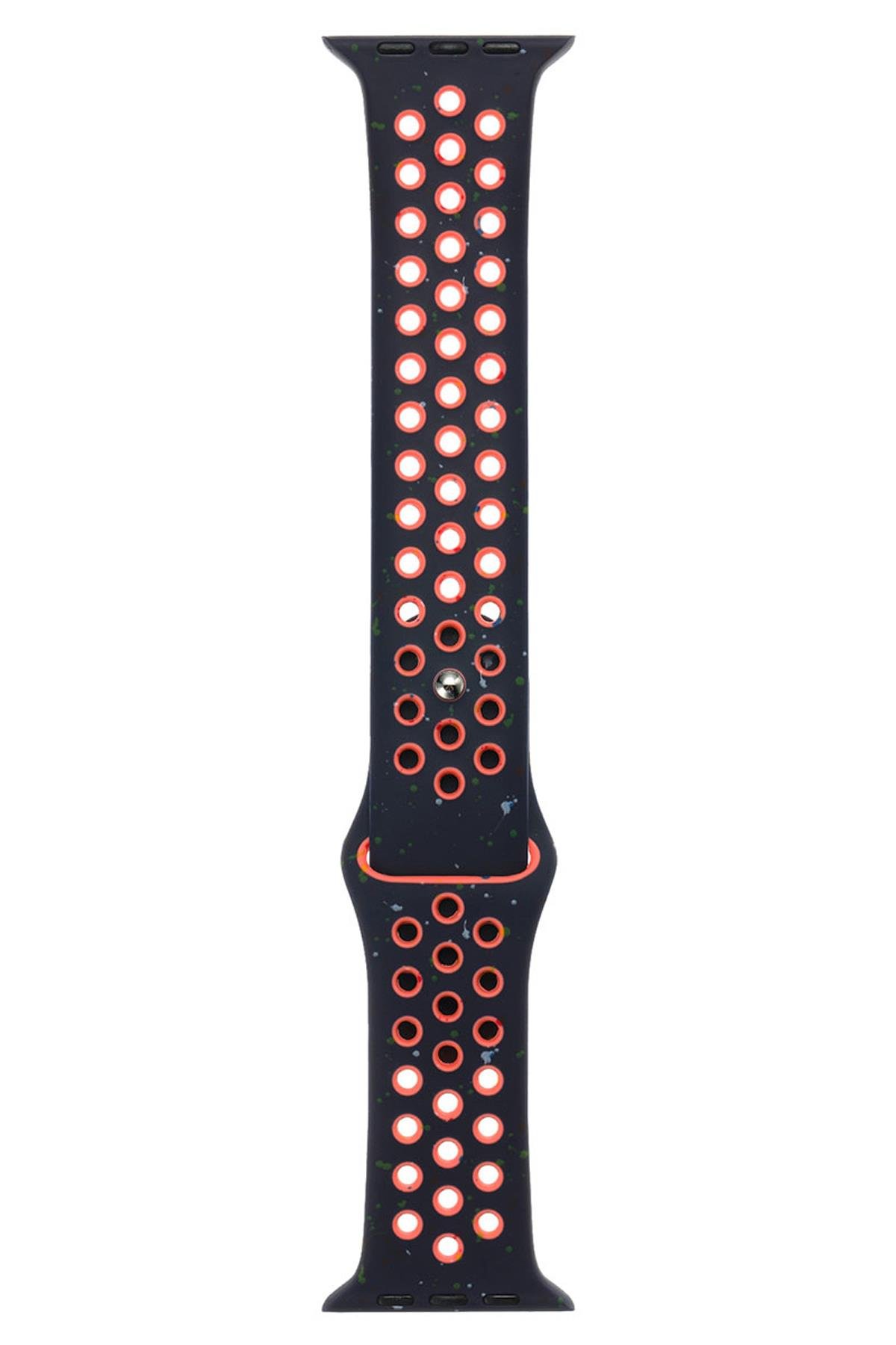 Apple Watch Ultra / Ultra 2 49 mm uyumlu Spor Kordon Yeni Seri Delikli Silikon Kayış Lacivert