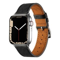 Apple Watch 10 42 mm uyumlu Suni Deri Kordon Kayış Watch Band / Strap Siyah