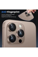 iPhone 16 Pro Uyumlu Premium Safir Kamera Lens Koruyucu Anti-Reftective Tam Koruma Temperli Cam Çöl Titantum