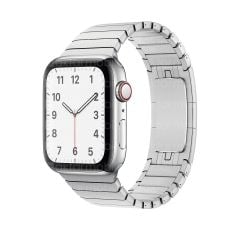Apple Watch 8 45 mm uyumlu Metal Kordon Baklalı Model Bilezik Çelik Kayış
