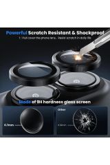 iPhone 16 Uyumlu Premium Safir Kamera Lens Koruyucu Anti-Reftective Tam Koruma Temperli Cam