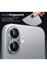 iPhone 16 Uyumlu Premium Safir Kamera Lens Koruyucu Anti-Reftective Tam Koruma Temperli Cam