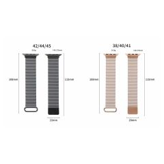 Apple Watch 10 46 mm uyumlu Mıknatıslı PU Deri Kordon Magnetik Metal Tokalı Kayış