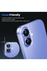 iPhone 16 Uyumlu Premium Safir Kamera Lens Koruyucu Anti-Reftective Tam Koruma Temperli Cam Açık Mavi