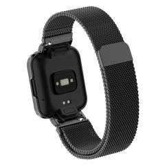 Xiaomi Mi Watch Lite uyumlu Mıknatıslı Hasır Metal Kordon & Kasa Koruma 2 in 1 Tel Örgü Kayış