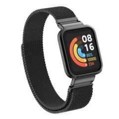 Xiaomi Mi Watch Lite uyumlu Mıknatıslı Hasır Metal Kordon & Kasa Koruma 2 in 1 Tel Örgü Kayış