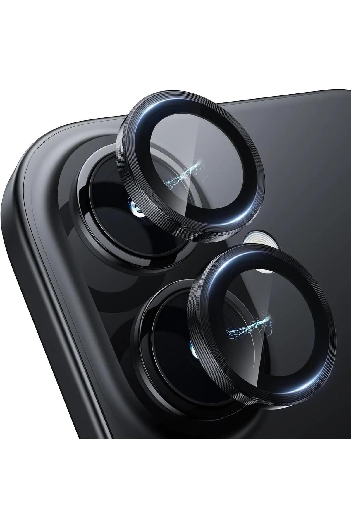 iPhone 16 Plus Uyumlu Premium Safir Kamera Lens Koruyucu Anti-Reftective Tam Koruma Temperli Cam