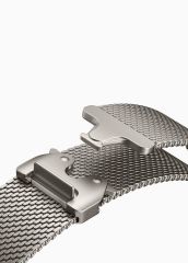 Apple Watch 6 5 4 3 2 1 SE 38 40 mm Uyumlu Hasır Çelik Örgü Kordon Premium Çelik Kayış Kilitli Toka Gümüş