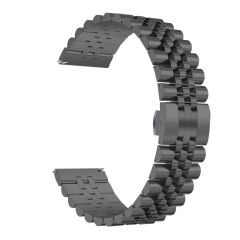 Amazfit GTR 42 mm Uyumlu Metal Kordon Rolex Style Jubilee Hafif Metal Kayış Siyah