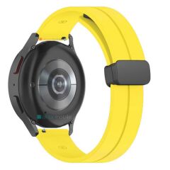 Amazfit Bip U / Bip U Pro 40 mm Silikon Kordon Magnetik D Tokalı Spor Kayış Mıknatıslı Toka Sarı