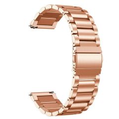 Samsung Gear S3 Uyumlu Metal Kordon Premium Paslanmaz Çelik Kayış Baklalı Model Rose Gold