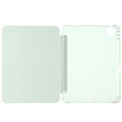 iPad Pro 11 M4 2024 uyumlu Kapaklı Kılıf Kalem Bölmeli Tri Fold Standlı Uyku Modlu Akıllı Kapak Açık Yeşil