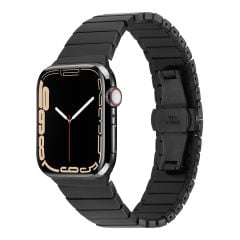 Apple Watch 10 46 mm uyumlu Metal Kordon Baklalı Model Bilezik Paslanmaz Çelik Kayış
