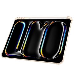 iPad Pro 11 M4 2024 uyumlu Kapaklı Kılıf Kalem Bölmeli Tri Fold Standlı Uyku Modlu Akıllı Kapak Gold