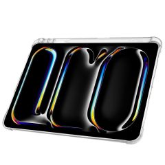 iPad Pro 11 M4 2024 uyumlu Kapaklı Kılıf Kalem Bölmeli Tri Fold Standlı Uyku Modlu Akıllı Kapak Gri
