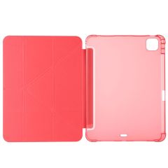 iPad Pro 11 M4 2024 uyumlu Kapaklı Kılıf Kalem Bölmeli Tri Fold Standlı Uyku Modlu Akıllı Kapak Kırmızı