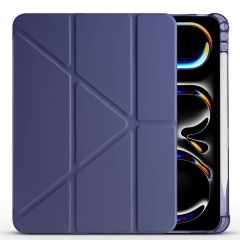 iPad Pro 11 M4 2024 uyumlu Kapaklı Kılıf Kalem Bölmeli Tri Fold Standlı Uyku Modlu Akıllı Kapak Lacivert