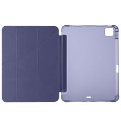 iPad Pro 11 M4 2024 uyumlu Kapaklı Kılıf Kalem Bölmeli Tri Fold Standlı Uyku Modlu Akıllı Kapak Lacivert