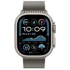 Apple Watch Ultra / Ultra 2 49 mm Uyumlu Hasır Çelik Örgü Kordon Premium Çelik Kayış Kilitli Toka