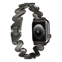 Apple Watch 10 46 mm uyumlu Metal Kordon Zikzak Tasarım Bilezik Paslanmaz Çelik Kayış