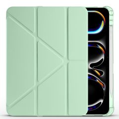 iPad Pro 11 M4 2024 uyumlu Kapaklı Kılıf Kalem Bölmeli Tri Fold Standlı Uyku Modlu Akıllı Kapak Yeşil