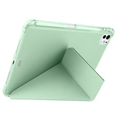 iPad Pro 11 M4 2024 uyumlu Kapaklı Kılıf Kalem Bölmeli Tri Fold Standlı Uyku Modlu Akıllı Kapak Yeşil