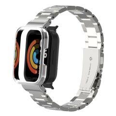Xiaomi Mi Watch Lite uyumlu Baklalı Model Metal Kordon & Kasa Koruma 2 in 1 Paslanmaz Çelik Kayış