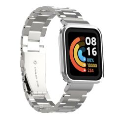 Xiaomi Mi Watch Lite uyumlu Baklalı Model Metal Kordon & Kasa Koruma 2 in 1 Paslanmaz Çelik Kayış