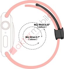 Apple Watch 10 42 mm uyumlu Silikon Kordon Magnetik D Tokalı Spor Kayış Mıknatıslı Toka Rose Pembe