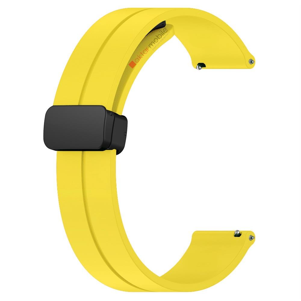 Amazfit Bip Lite Silikon Kordon Magnetik D Tokalı Spor Kayış Mıknatıslı Toka Sarı