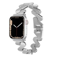 Apple Watch 10 42 mm uyumlu Metal Kordon Zikzak Tasarım Bilezik Paslanmaz Çelik Kayış