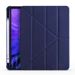 Apple iPad Pro 11 2021 3. Nesil Kılıf Kalem Bölmeli Premium Smart Standlı Tablet Kılıfı Lacivert