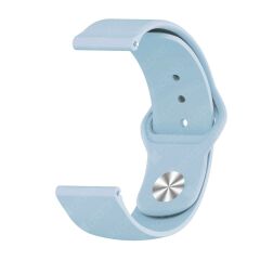 Samsung Gear S2 Uyumlu Silikon Kordon Premium Spor Kayış Jel Silikon Spor Kordon Açık Mavi