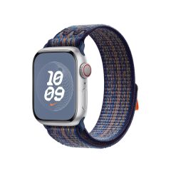Apple Watch 7 8 9 45 mm uyumlu Spor Loop Kordon Yeni Seri Naylon Örgü Kayış Cırt Cırtlı Lacivert