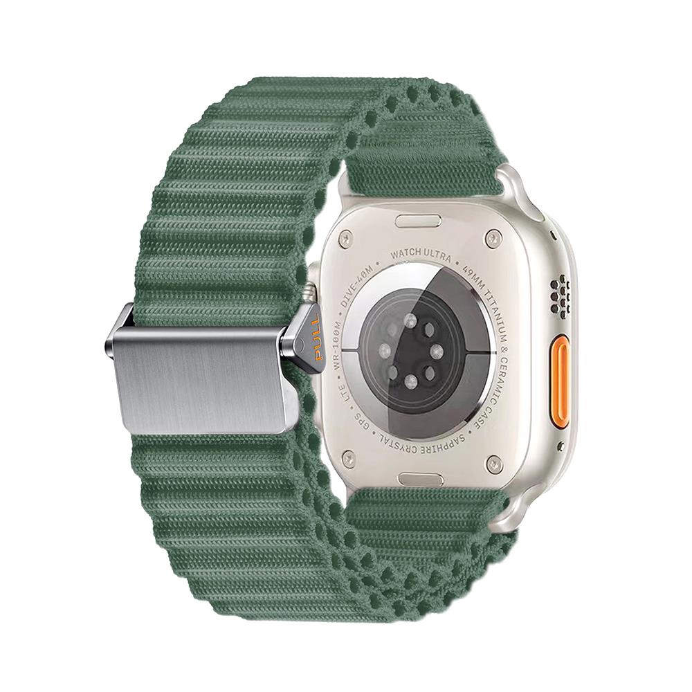 Apple Watch 6 5 4 3 2 1 SE 42 44 mm uyumlu Kumaş Kordon Naylon Hasır Örgü Kayış Yeşil