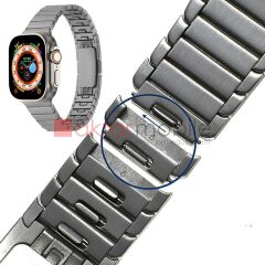 Apple Watch 10 46 mm uyumlu Metal Kordon Baklalı Model Bilezik Paslanmaz Çelik Kayış Kelebek Toka