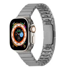 Apple Watch 10 46 mm uyumlu Metal Kordon Baklalı Model Bilezik Paslanmaz Çelik Kayış Kelebek Toka