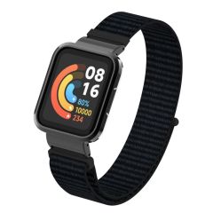 Xiaomi Mi Watch Lite uyumlu Spor Loop Kordon & Kasa Koruma 2 in 1 Hasır Örgü Cırtlı Kayış Velcro