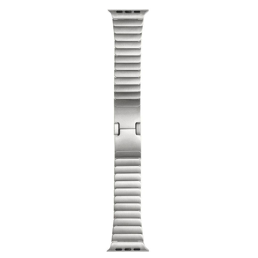 Apple Watch 10 46 mm uyumlu Metal Kordon Baklalı Model Bilezik Paslanmaz Çelik Kayış Kelebek Toka Gümüş